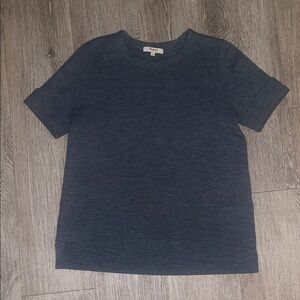 Madewell sweater Short Sleeve Top charcoal gray minimalist basic classic shirt